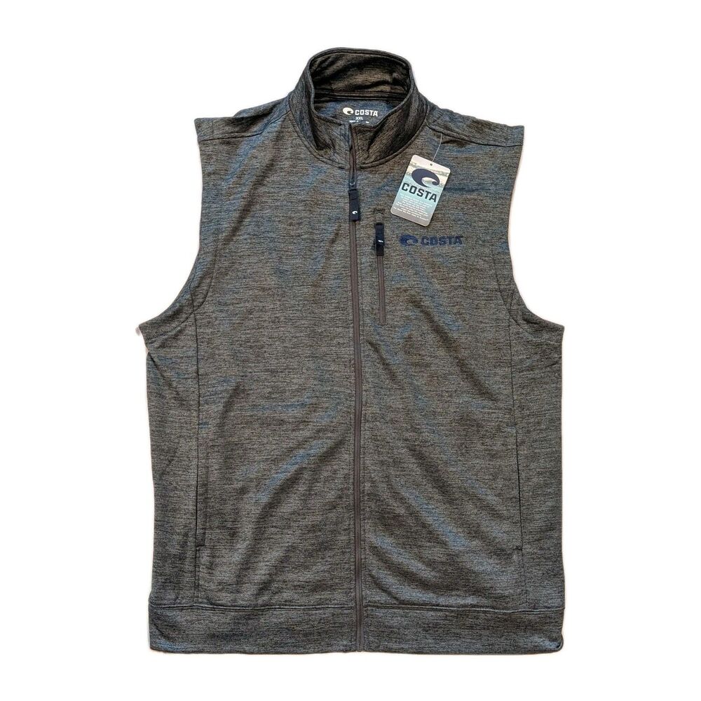 NEW Costa Harbor Fleece Vest Men’s XXL Dark Grey Jacket 2XL Full Zip $65 MSRP